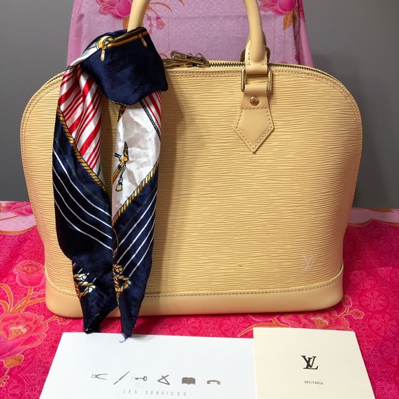 AUTHENTIC LV EPI YELLOW ALMA BAG - Picture 3 of 16